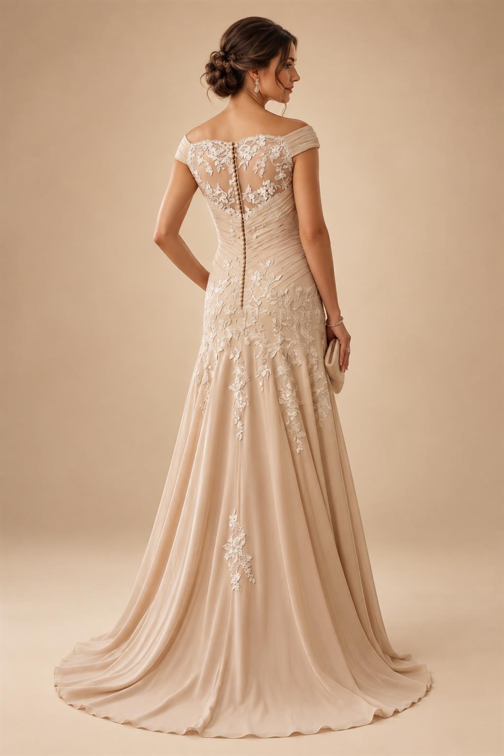 Jacquard A-Line/Princess Scoop Neck Floor-Length Mother of the Bride & Groom Dresses with Ruffles & Ruched Waist (SHI22501201)