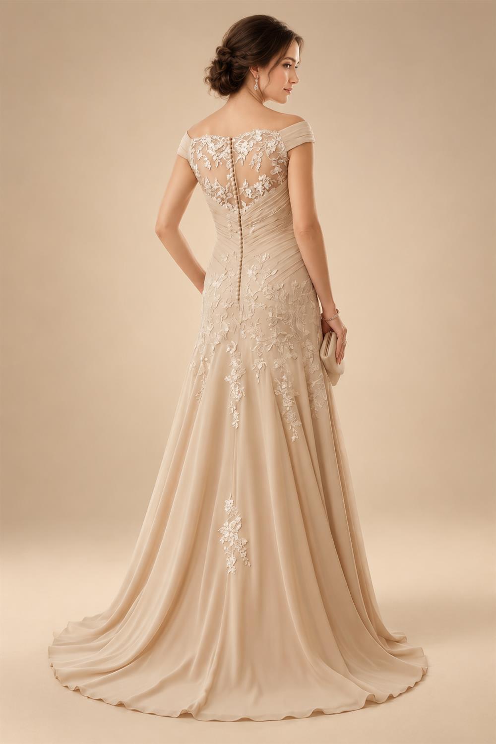 A-Line/Princess V-Neck Chiffon Maxi Mother of the Bride & Groom Dresses with Ruffles, Slit, Ruched Waist & Rhinestones (SHI22501628)
