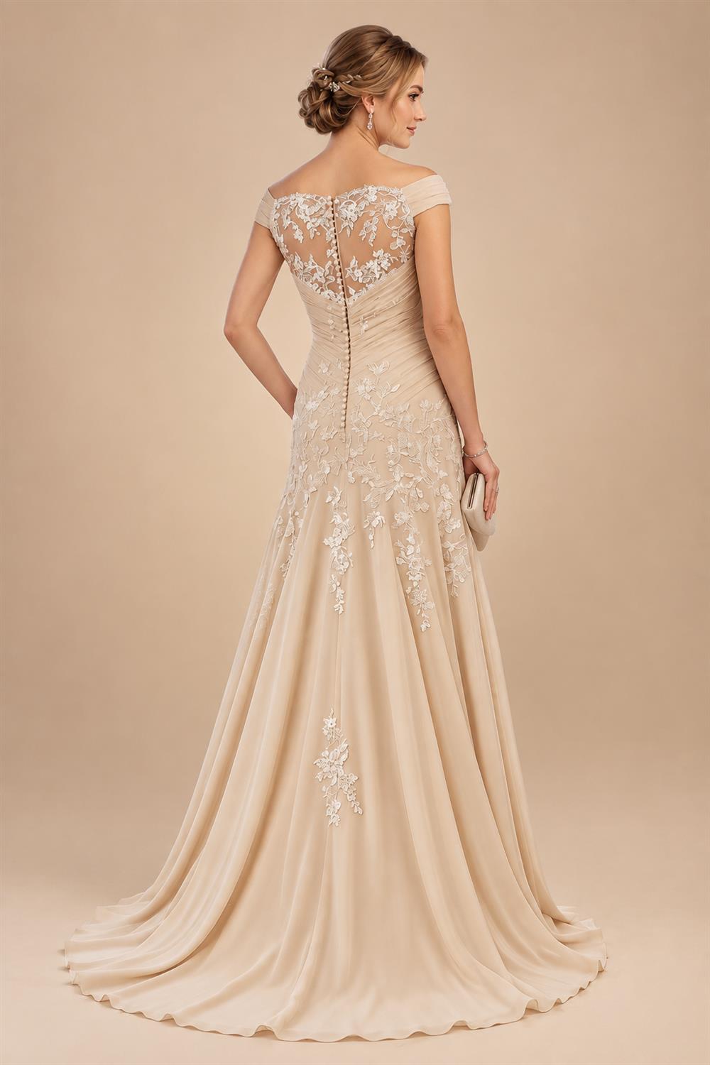 A-Line/Princess Scoop Neck Jacquard Floor-Length Mother of the Bride & Groom Dresses with Ruched Waist (SHI22501615)