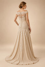 Chiffon Sheath/Column V-Neck Floor-Length Mother of the Bride & Groom Dresses with Lace Embroidery Bodice & Ruched Waist (SHI22501510)