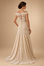 Satin A Line Round Neck Ruched Pleats Mother of the Bride & Groom Dresses (SHI22500952)