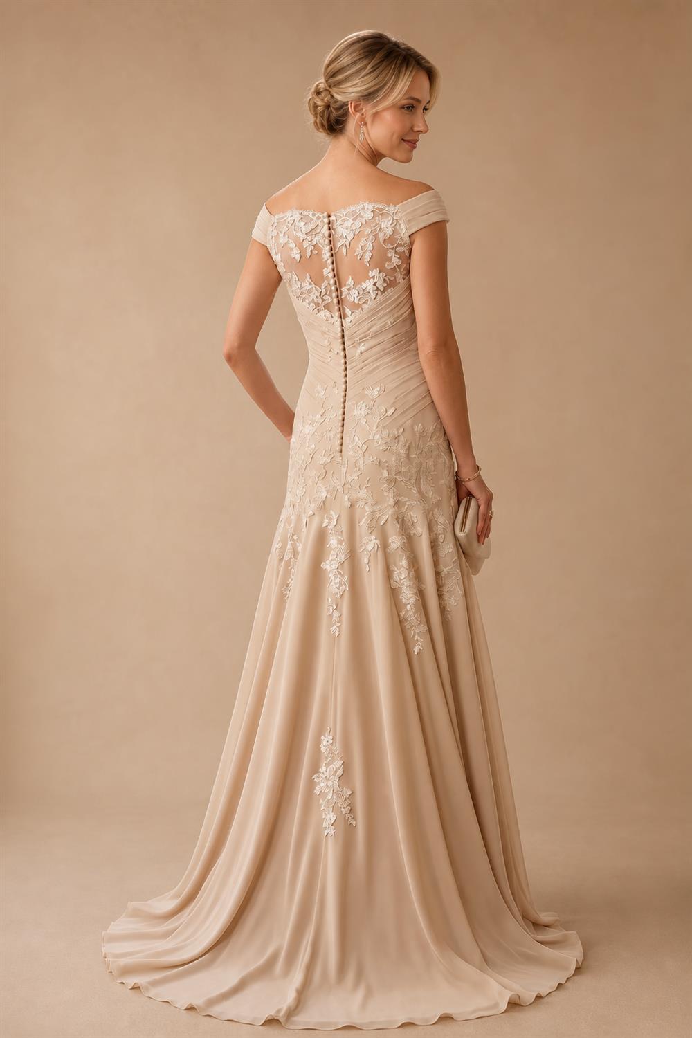 A-Line/Princess V-Neck Chiffon Floor-Length Mother of the Bride & Groom Dresses with Lace Appliques, Sequin & Ruffles (SHI22501608)