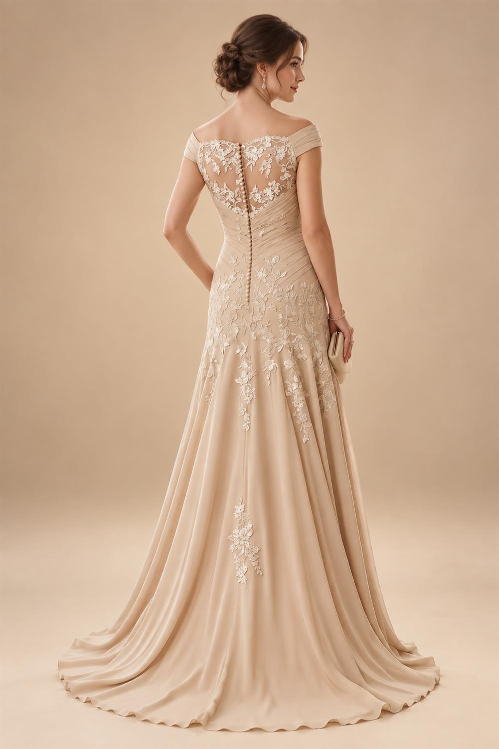 Jumpsuit Scoop Neck Chiffon Floor-Length Mother of the Bride Pantsuits with Rhinestones (SHI22501658)