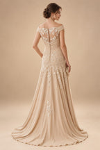 Jumpsuit Scoop Neck Chiffon Floor-Length Mother of the Bride Pantsuits with Rhinestones (SHI22501658)