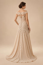 A-Line Floor-Length Chiffon Cape Sleeves Mother of the Bride & Groom Dresses with Tiered Ruffles (SHI22500723)