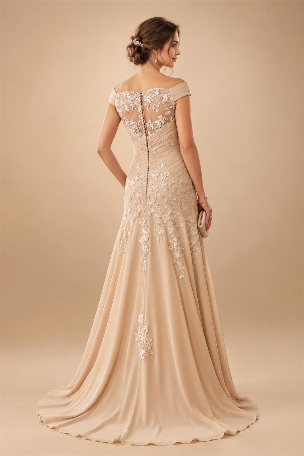 A-Line/Princess Pleated Two-Piece Tea-Length Mother of the Bride Dresses with Cascading Ruffles (SHI22500054)