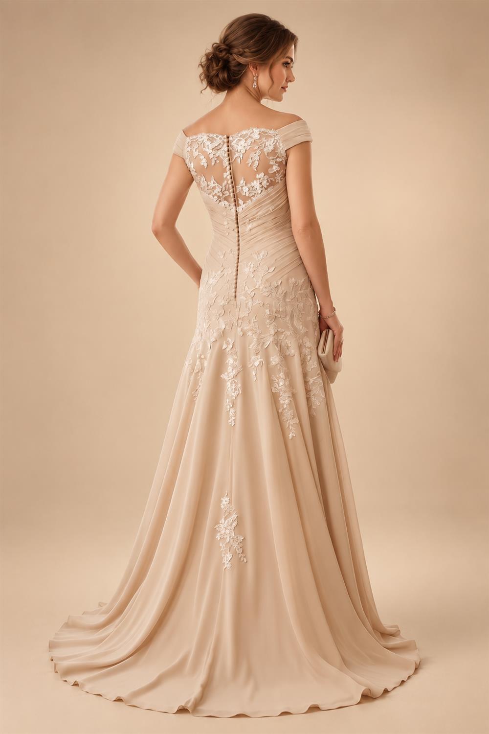 A-Line/Princess Scoop Neck Chiffon Floor-Length Mother of the Bride & Groom Dresses for Women (SHI22501635)
