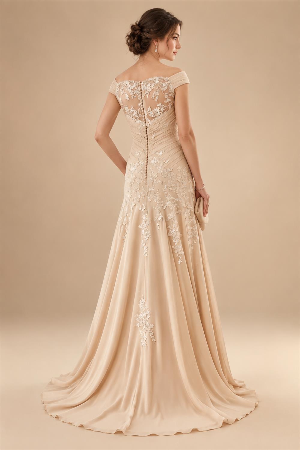 A-Line/Princess Scoop Neck Satin High-Low Mother of the Bride & Groom Dresses with Lace Appliques, Ruffles & Pleats (SHI22501633)