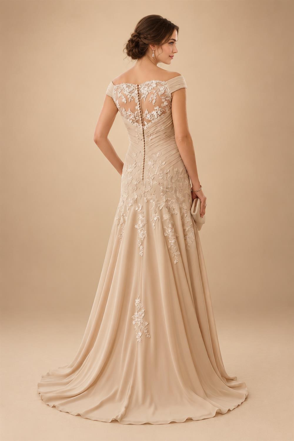 A-Line/Princess V-Neck Chiffon Floor-Length Mother of the Bride & Groom Dresses with Lace Appliques & Pleats (SHI22501605)