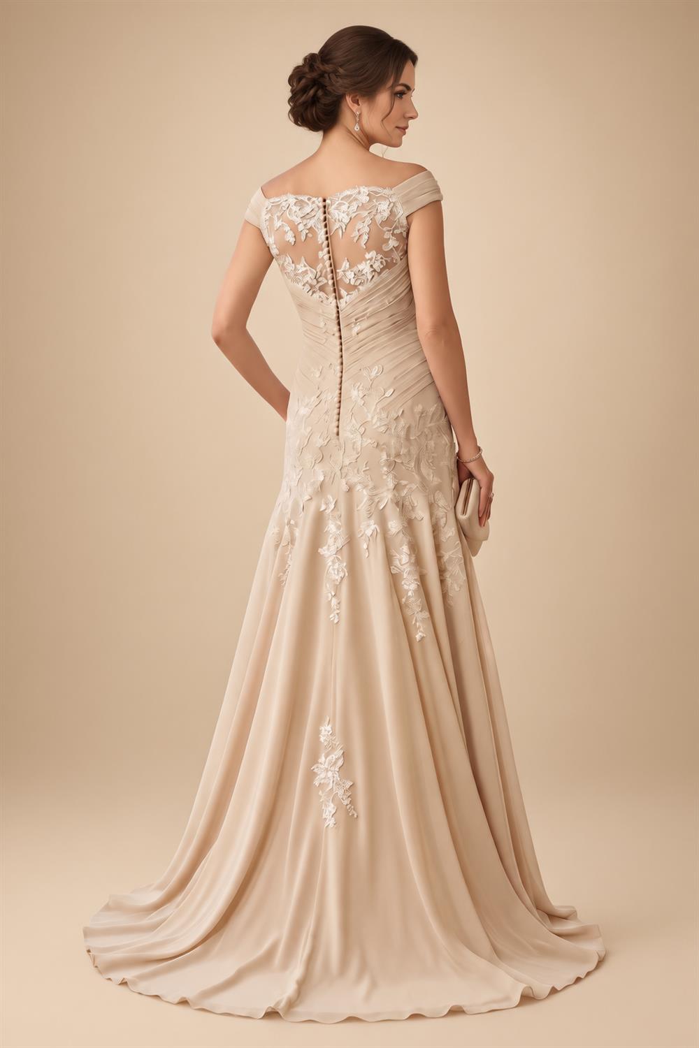 A-Line/Princess V-Neck Chiffon Maxi Mother of the Bride & Groom Dresses with Side Sash, Sweep Train & Ruched Bodice (SHI22501629)