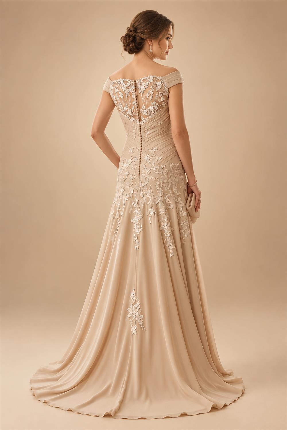 Sheath/Column Scoop Neck Chiffon Floor-Length Mother of the Bride & Groom Dresses with Lace Appliques (SHI22501639)