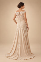 Jumpsuit Scoop Neck Chiffon Maxi Mother of the Bride Pantsuits with 3D Flowers & Bow (SHI22501634)