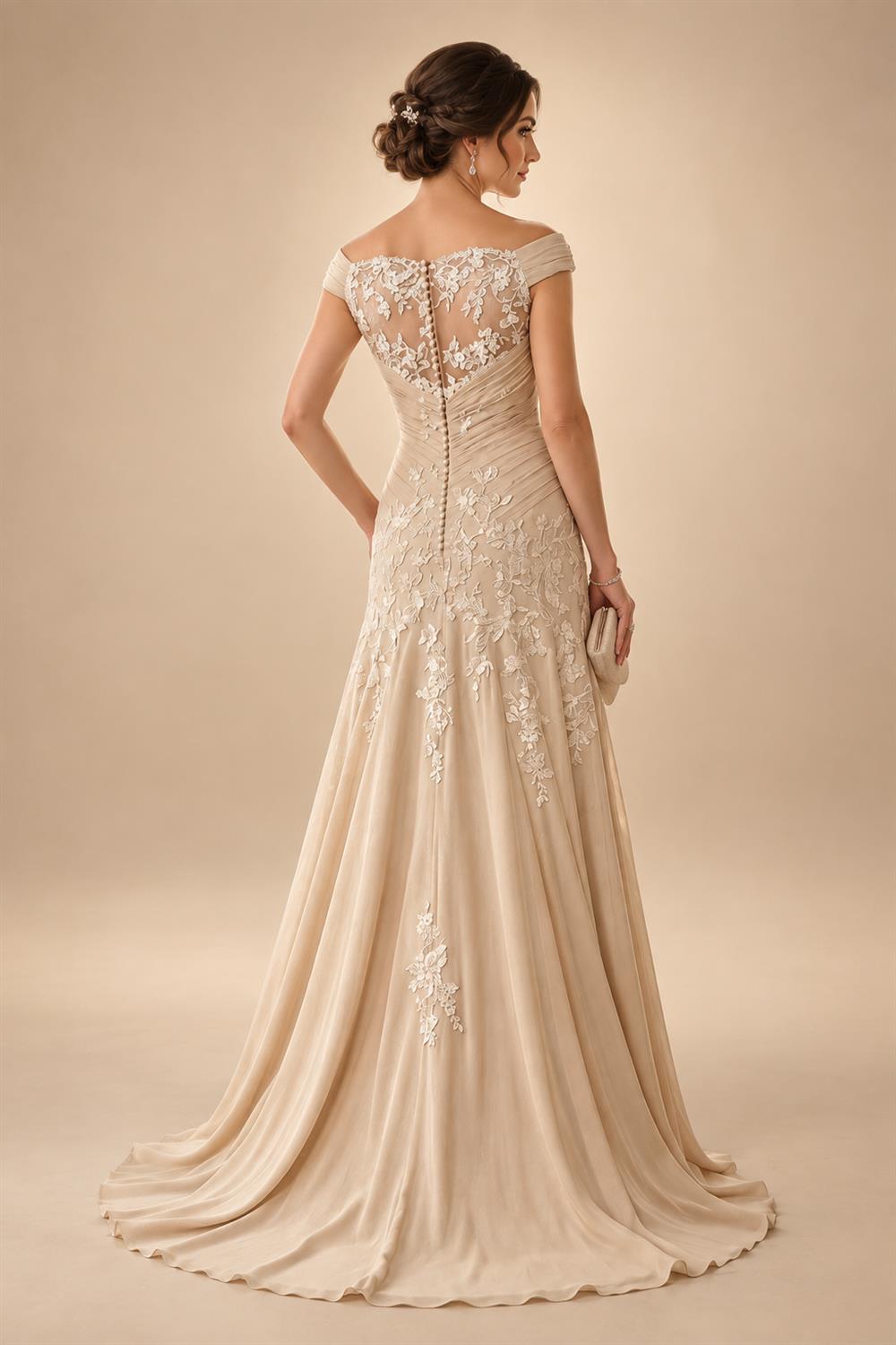 Sheath/Column Lace Appliques Maxi Mother of the Bride & Groom Dresses with Ruched Waist & Satin Bodice (SHI22501596)
