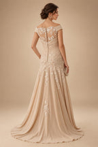 Jacquard A-Line/Princess Scoop Neck Floor-Length Mother of the Bride & Groom Dresses with Ruffles & Ruched Waist (SHI22501201)