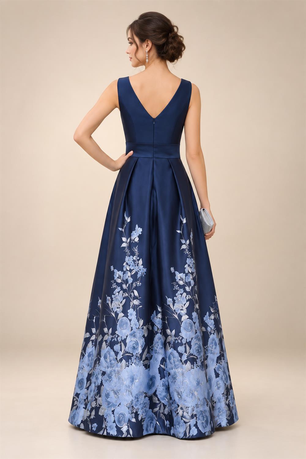 A-Line/Princess V-Neck Floor-Length Mother of the Bride & Groom Dresses with Ruffles & Ruched Waist (SHI22501284)