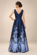 A-Line/Princess V-Neck Floor-Length Mother of the Bride & Groom Dresses with Ruffles & Ruched Waist (SHI22501284)