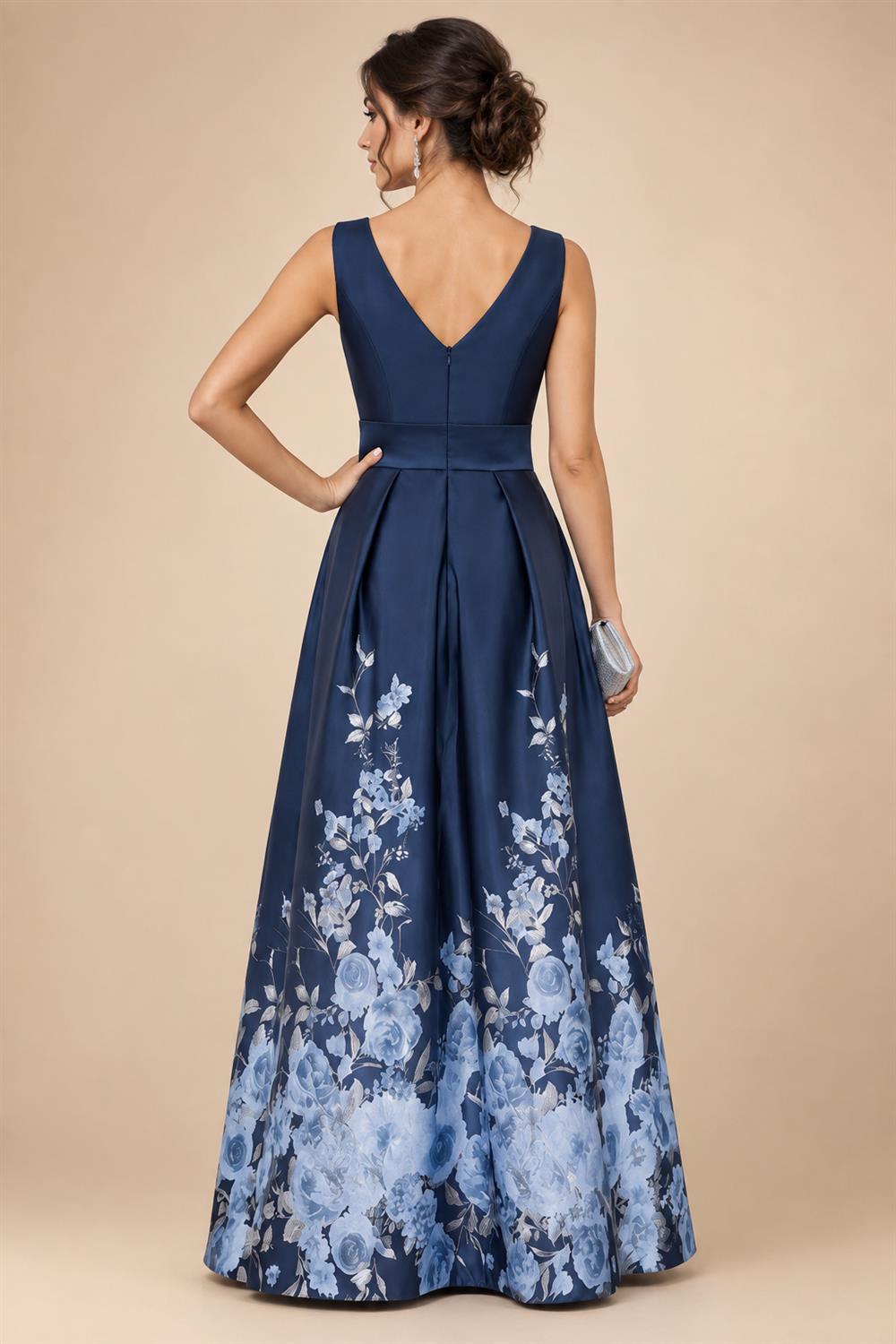A-Line/Princess V-Neck Floor-Length Mother of the Bride & Groom Dresses with Ruffles & Ruched Waist (SHI22501284)