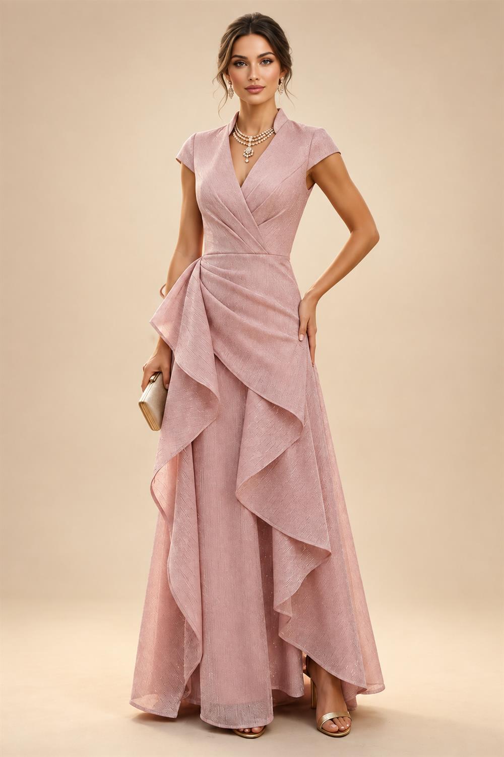A-Line/Princess Scoop Neck Satin High-Low Mother of the Bride & Groom Dresses with Ruffles & Bow (SHI22501630)