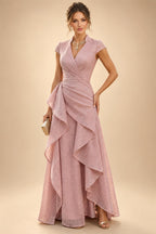 Chiffon A-Line/Princess Scoop Neck Short Mother of the Bride & Groom Dresses Tiered (SHI22500912)