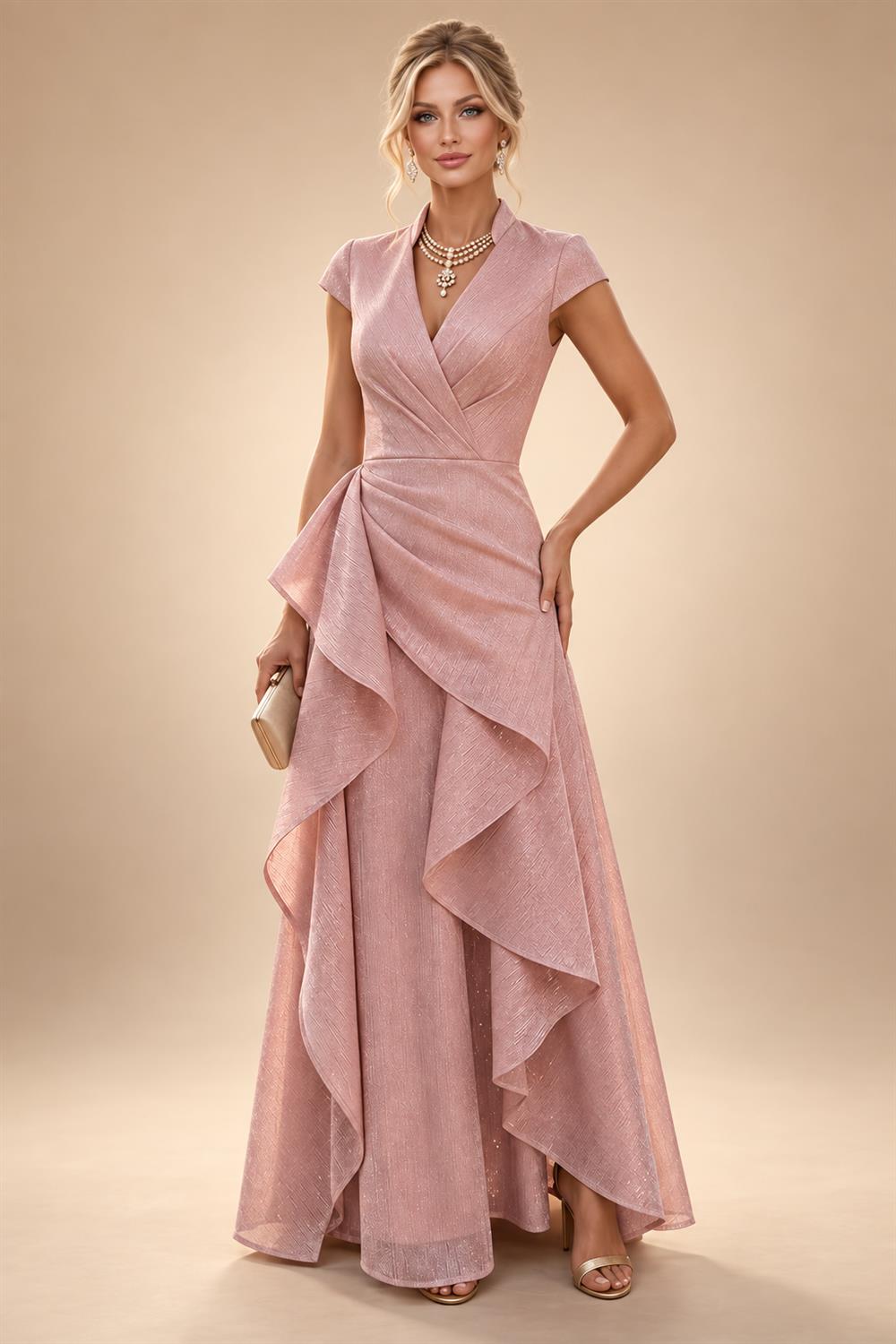 A-Line Floor Length One Shoulder Long Mother of the Bride Dresses with Lace (SHI22500179)