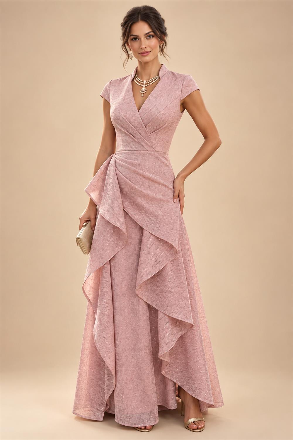 A-Line/Princess Sweetheart Chiffon Maxi Mother of the Bride & Groom Dresses with Lace Appliques & Sweep Train (SHI22501652)