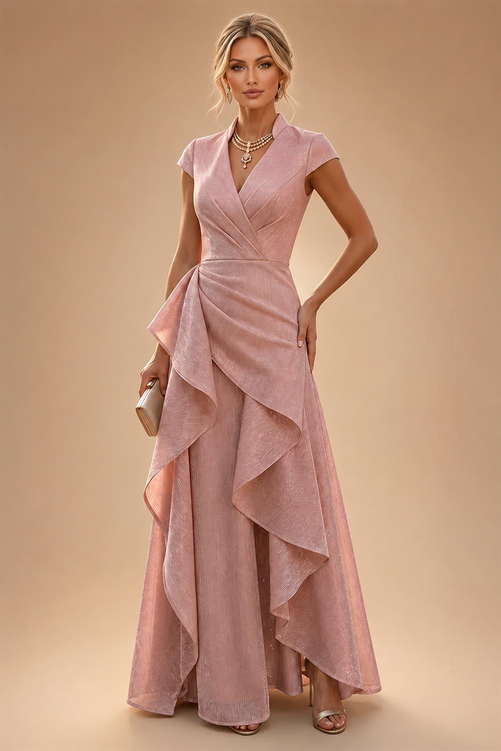 Satin Scoop Neck Mother of the Bride & Groom Dresses with 3D Flower (SHI22500338)