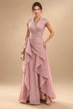 Sheath/Column Strapless Stretch Jersey Maxi Mother of the Bride & Groom Dresses with 3D Flowers & Slit (SHI22501694)