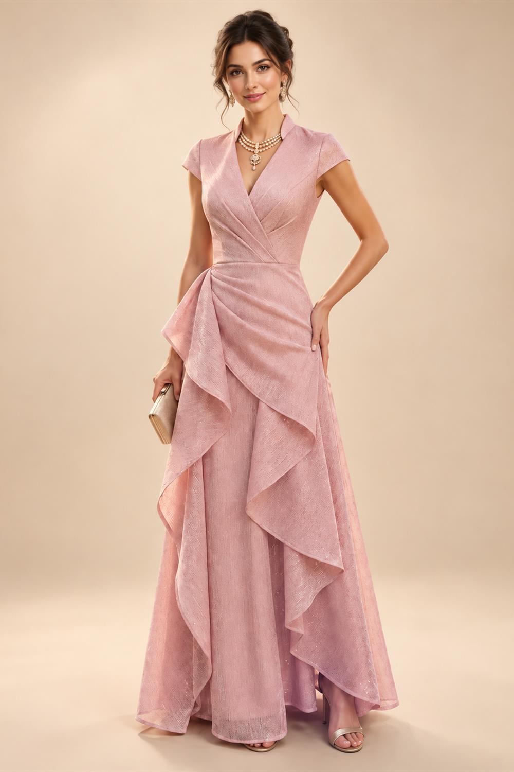 Chiffon A-Line/Princess One Shoulder Floor-Length Mother of the Bride & Groom Dresses with Ruffles & Ruched Waist (SHI22501248)