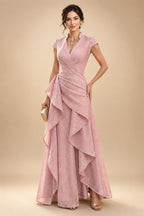 Sheath/Column Scoop Neck Velvet Floor-Length Mother of the Bride & Groom Dresses with Ruched Waist & Pockets (SHI22501602)