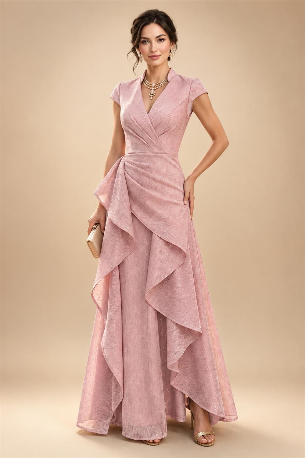 Sheath/Column Scoop Neck Velvet Floor-Length Mother of the Bride & Groom Dresses with Ruched Waist & Pockets (SHI22501602)