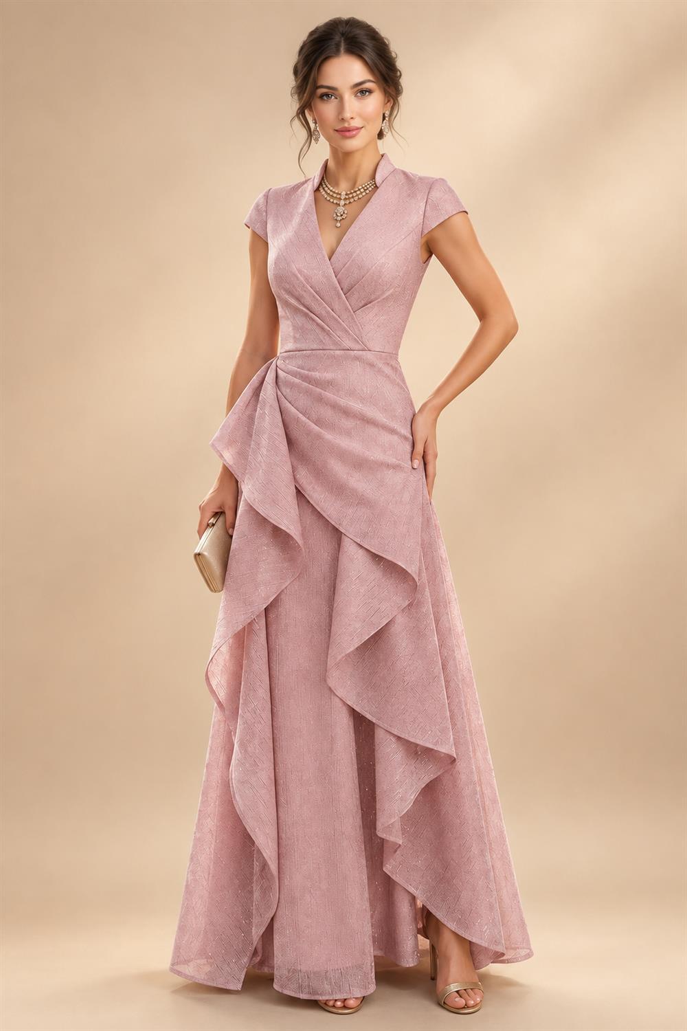 A-Line/Princess Scoop Neck Satin High-Low Mother of the Bride & Groom Dresses with Sequin Floral & Pleats (SHI22501631)