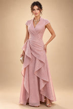 Sheath/Column Scoop Neck Satin Tea-Length Mother of the Bride & Groom Dresses with Ruched Waist & Rhinestones (SHI22501657)