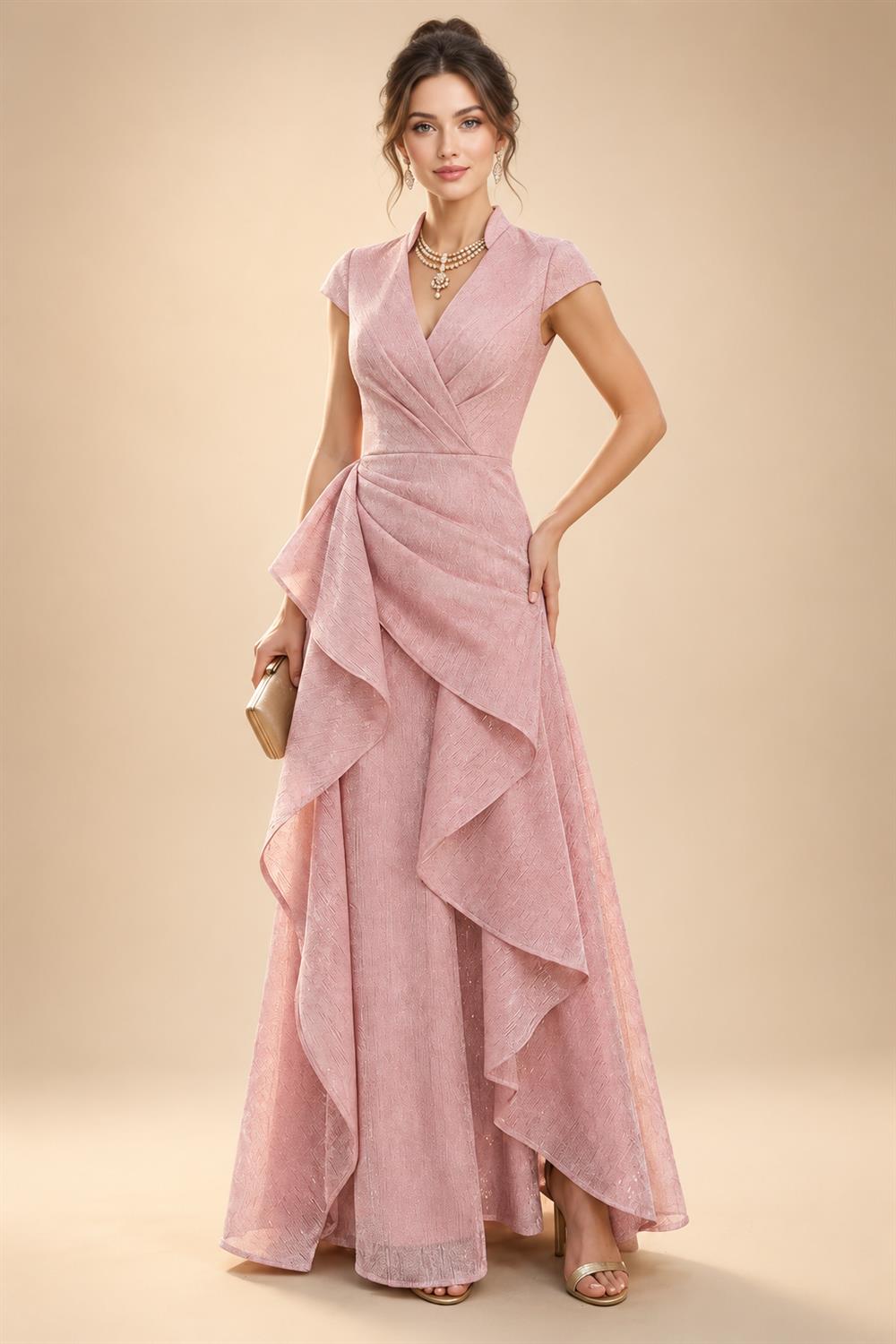 Sheath/Column Asymmetric Neck Satin Maxi Mother of the Bride & Groom Dresses with Side Sash, Slit & Ruched Waist (SHI22501643)