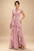 Sheath/Column Scoop Neck Chiffon Floor-Length Mother of the Bride & Groom Dresses with Lace Appliques (SHI22501639)