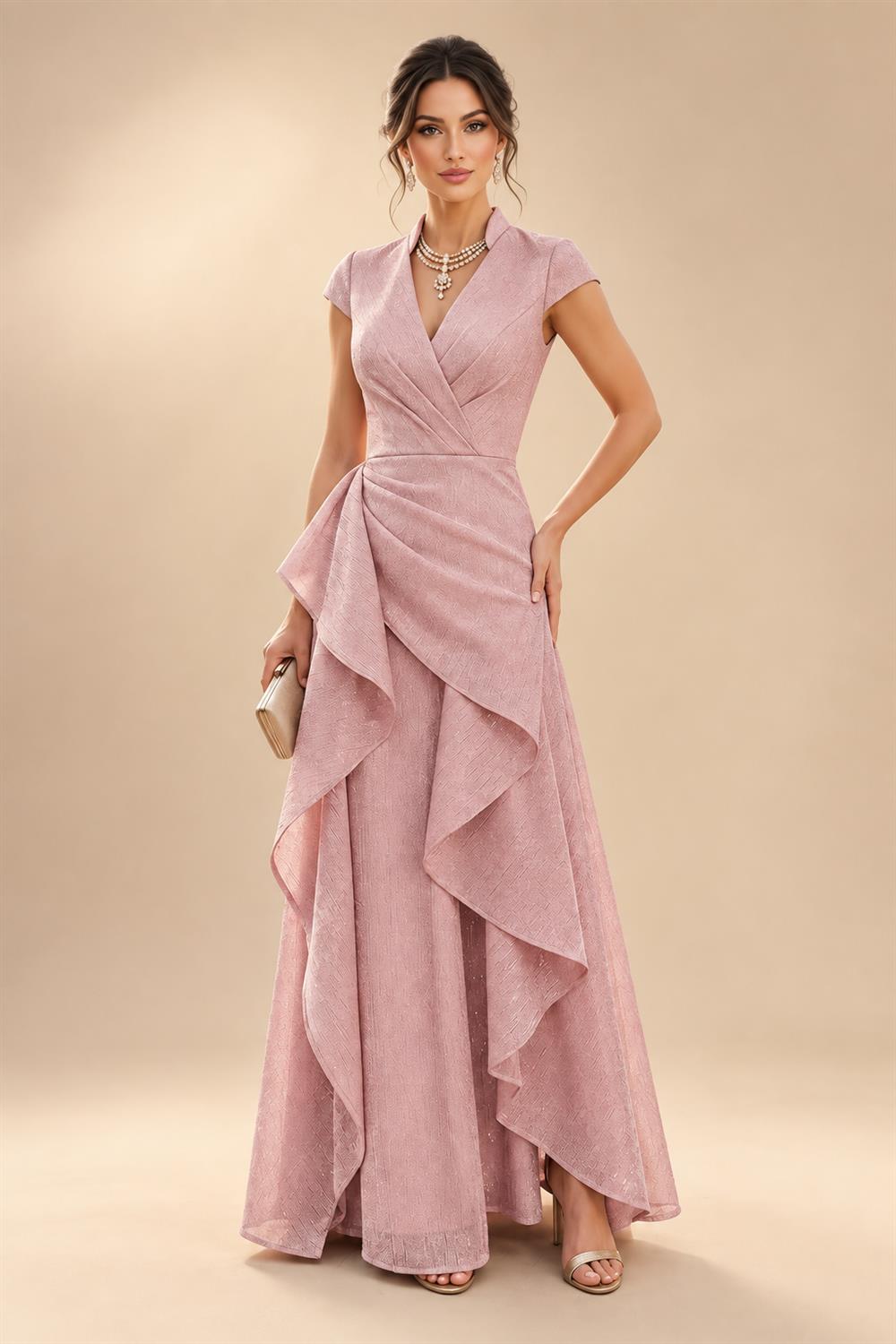 A-Line/Princess Off Shoulder Satin Floor-Length Mother of the Bride & Groom Dresses with 3D Flowers & Sweep Train (SHI22501552)