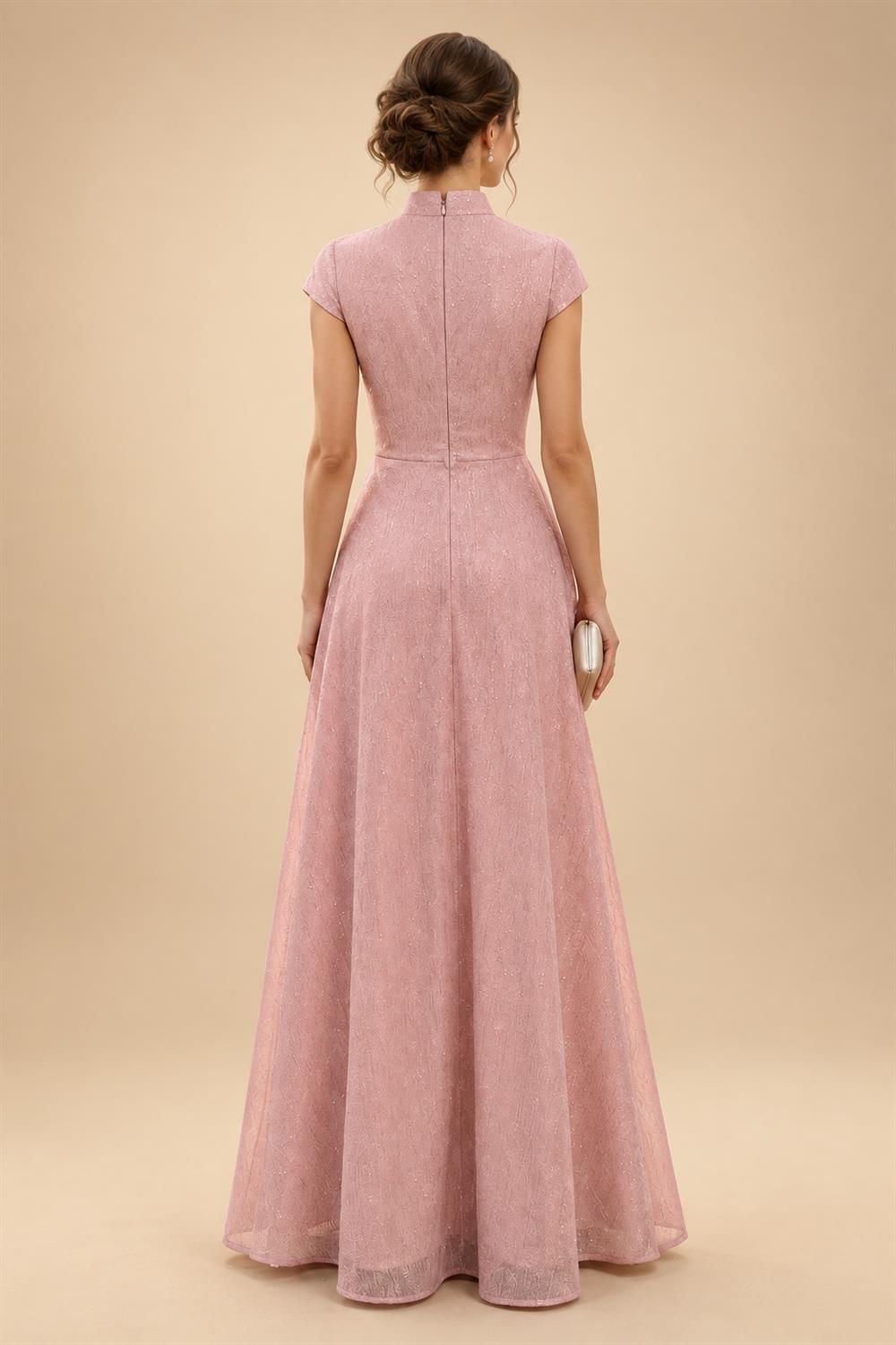 A-Line/Princess V-Neck Chiffon Maxi Mother of the Bride & Groom Dresses with Side Sash, Sweep Train & Ruched Bodice (SHI22501629)