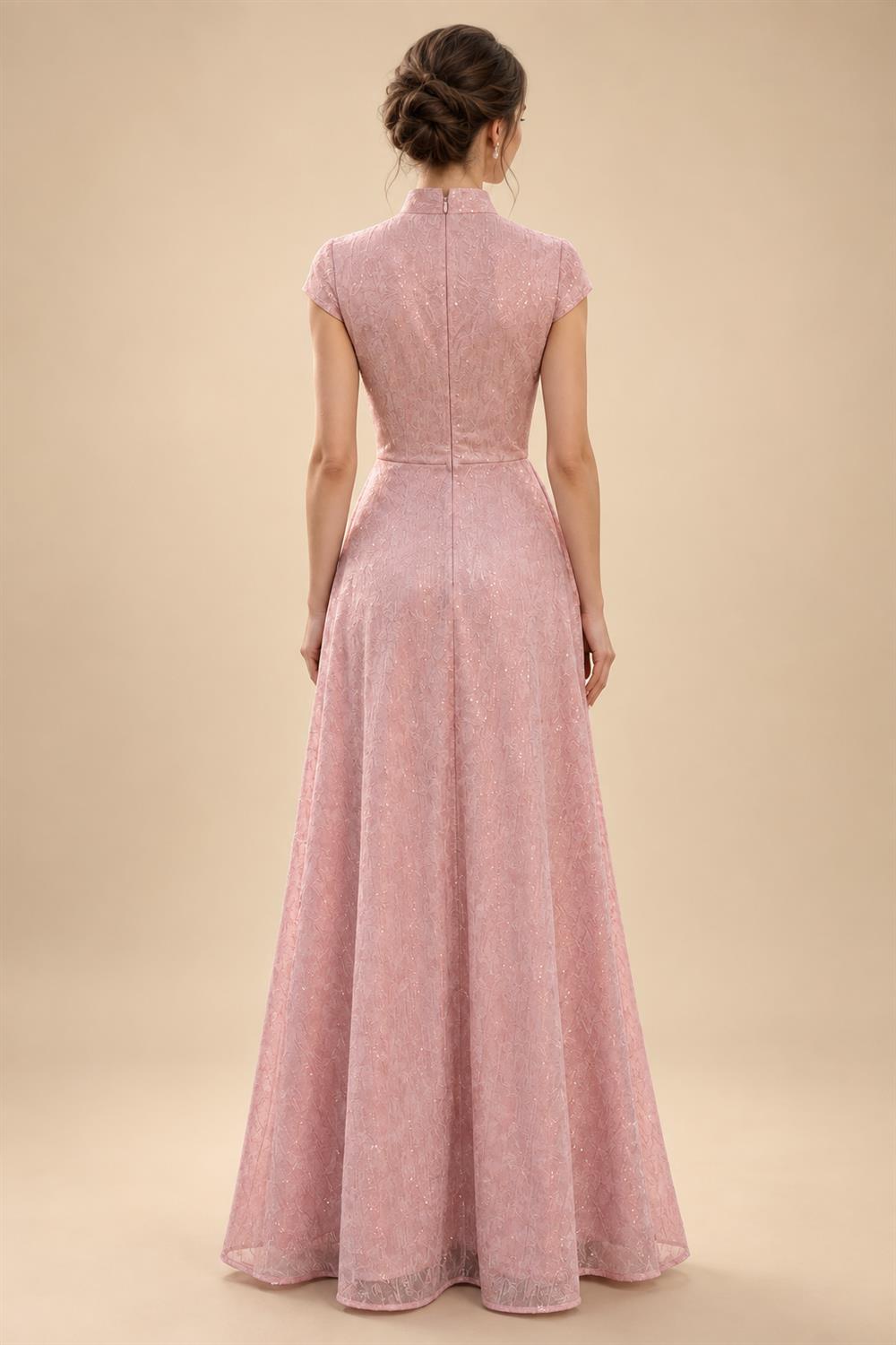 Sequin Floral A-Line/Princess V-Neck Floor-Length Mother of the Bride & Groom Dresses with 3D Flowers & Pleats (SHI22501348)