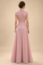 Sequin Floral A-Line/Princess V-Neck Floor-Length Mother of the Bride & Groom Dresses with 3D Flowers & Pleats (SHI22501348)