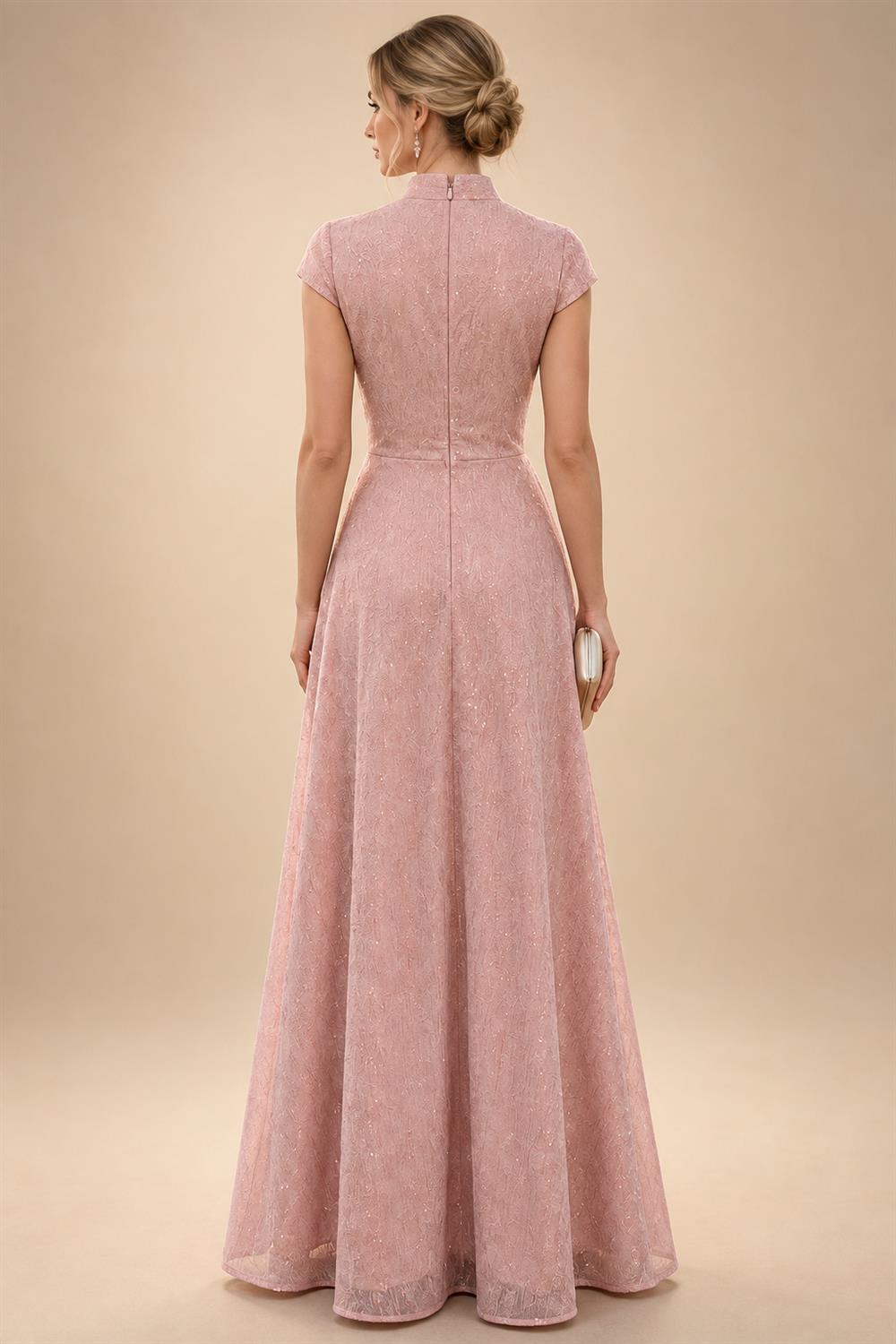 Sequin Floral A-Line/Princess V-Neck Floor-Length Mother of the Bride & Groom Dresses with 3D Flowers & Pleats (SHI22501348)