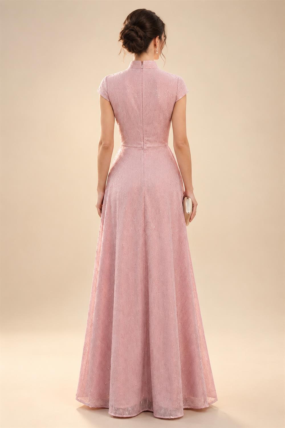 A-Line/Princess Scoop Neck Satin High-Low Mother of the Bride & Groom Dresses with Ruffles & Bow (SHI22501630)