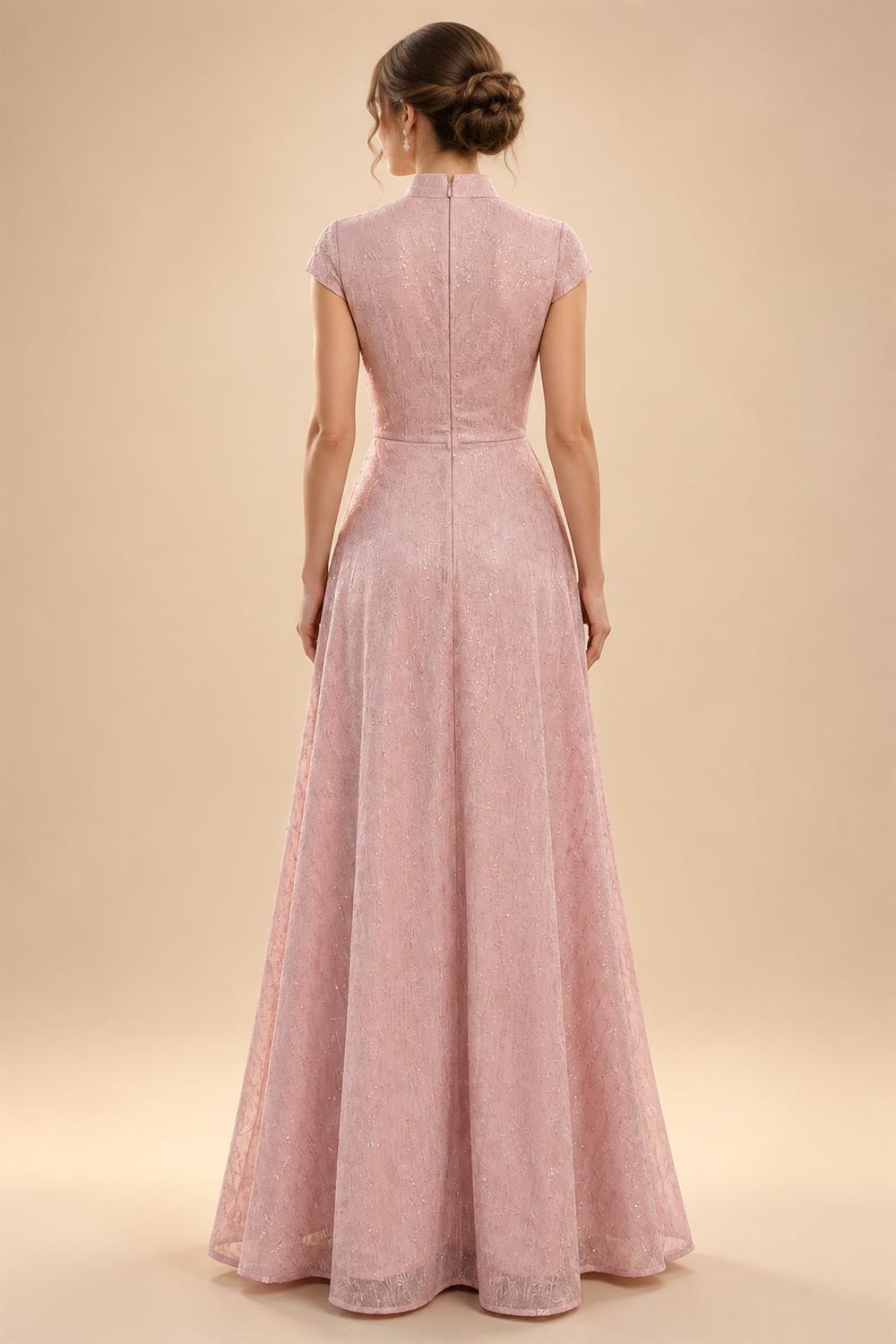 Chiffon Sheath/Column Scoop Neck Floor-Length Mother of the Bride & Groom Dresses with Lace Embroidery Bodice & Ruched Waist (SHI22501513)