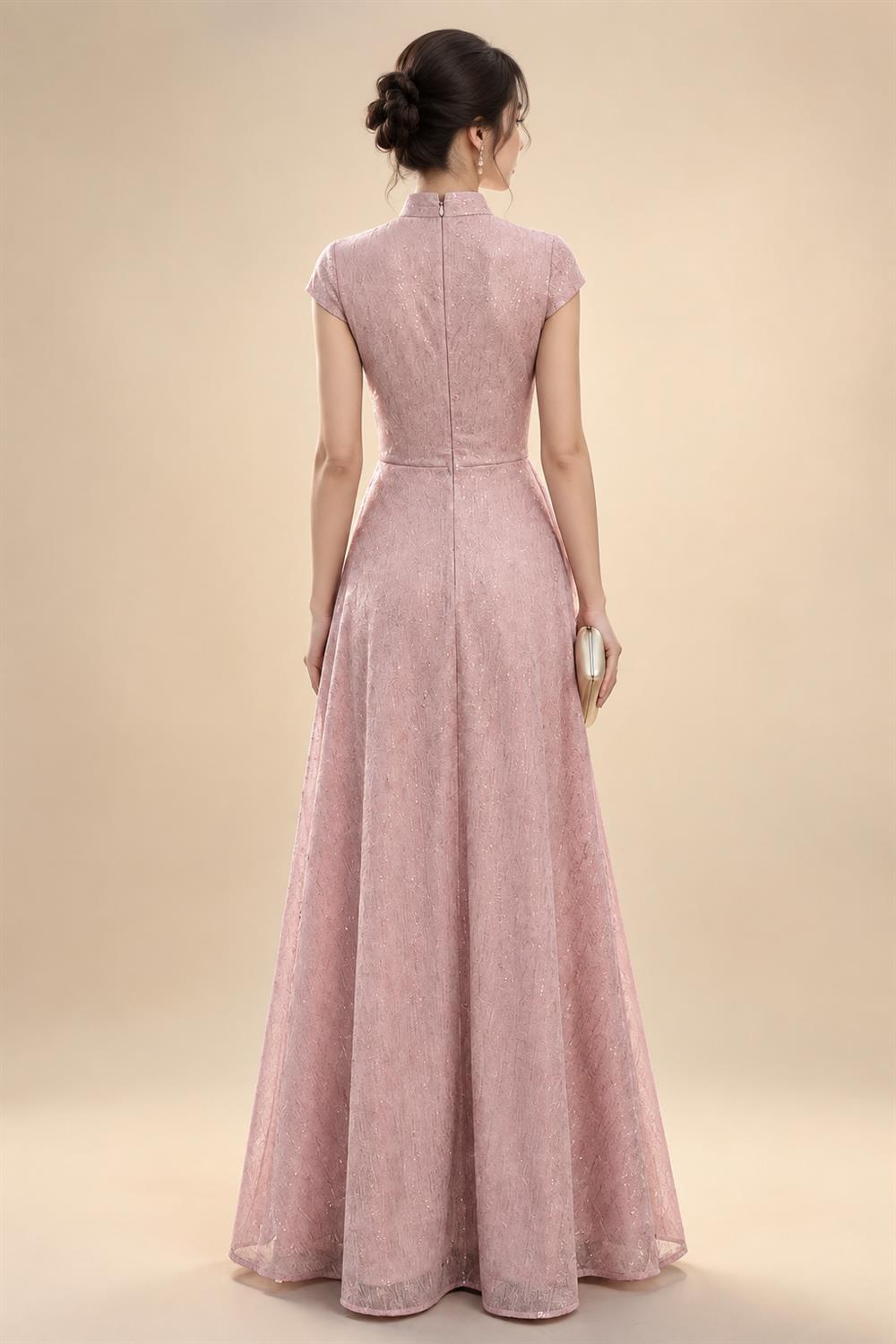 Sheath/Column V-Neck Sequin Maxi Mother of the Bride & Groom Dresses with Ruched Waist & Side Sash (SHI22501697)