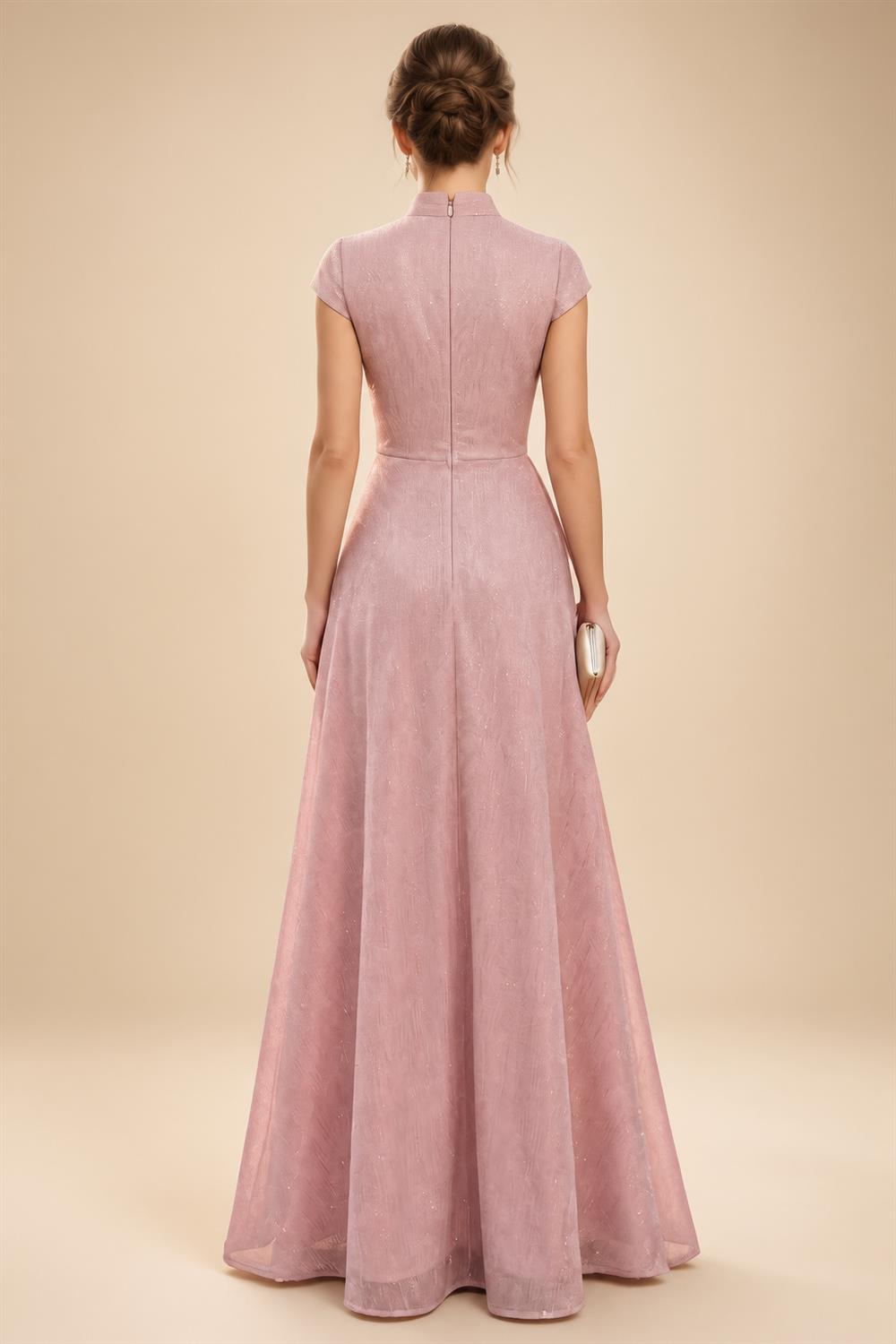 Sheath/Column Lace Appliques Maxi Mother of the Bride & Groom Dresses with Ruched Waist & Satin Bodice (SHI22501596)
