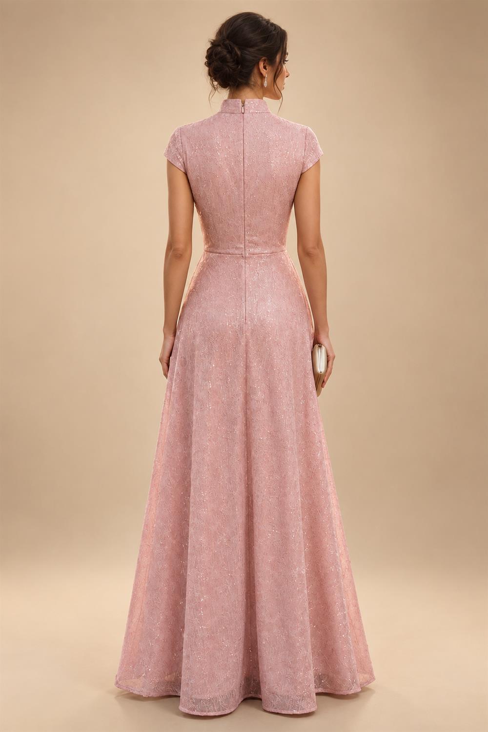 Jacquard A-Line/Princess Scoop Neck Floor-Length Mother of the Bride & Groom Dresses with Ruffles & Ruched Waist (SHI22501201)