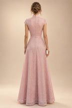 A-Line Chiffon Cape Sleeves Floor-Length Mother of the Bride & Groom Dresses with Floral Sequin Bodice (SHI22500691)