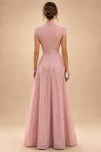 Satin A Line Round Neck Ruched Pleats Mother of the Bride & Groom Dresses (SHI22500952)