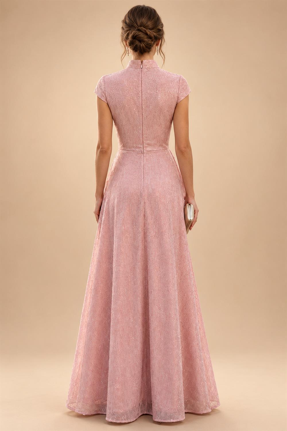 Satin A Line Round Neck Ruched Pleats Mother of the Bride & Groom Dresses (SHI22500952)