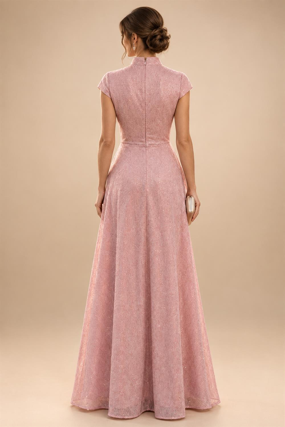 A-Line/Princess V-Neck Chiffon Floor-Length Mother of the Bride & Groom Dresses with Lace Appliques, Sequin & Ruffles (SHI22501608)