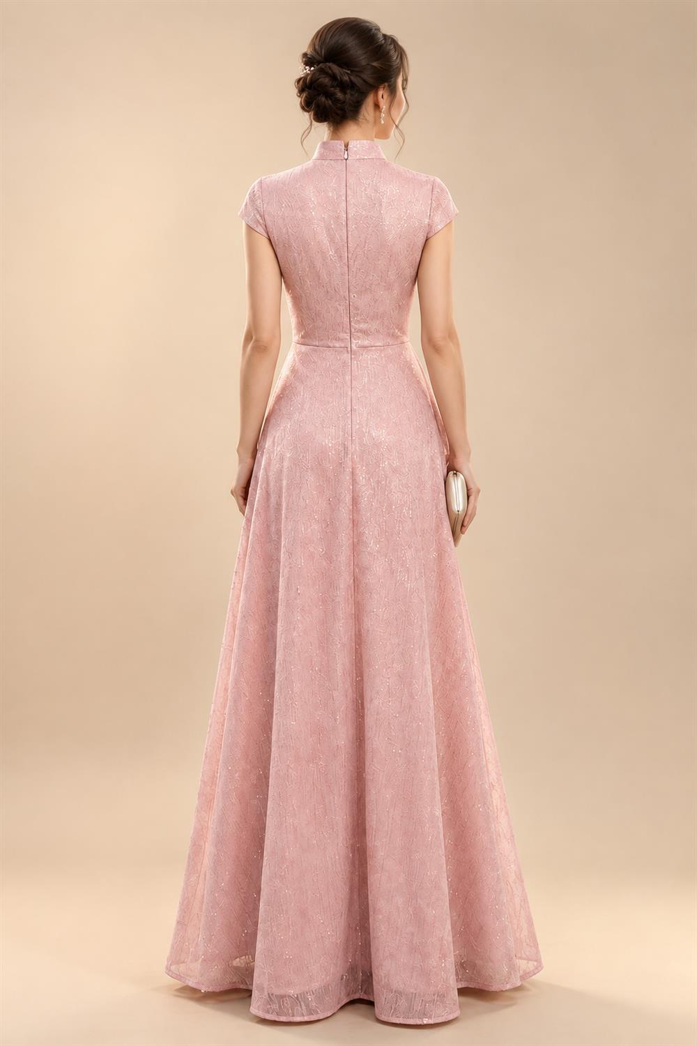 Tulle A-Line/Princess V-Neck Floor-Length Mother of the Bride & Groom Dresses with 3D Flowers (SHI22501351)