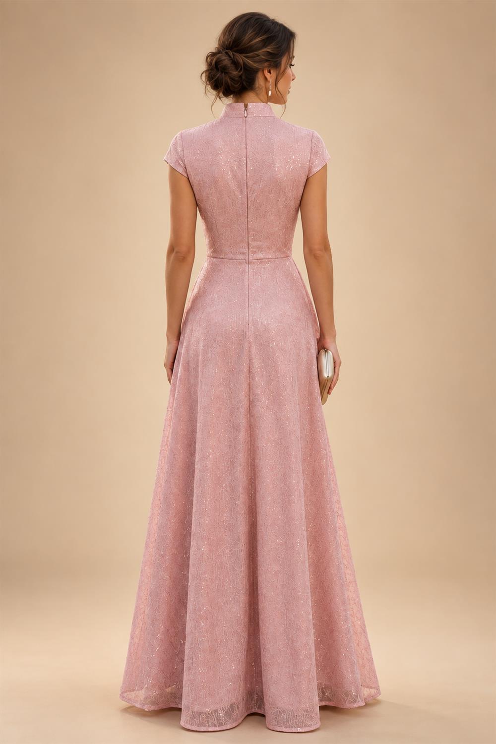 Jacquard A-Line/Princess V-Neck Floor-Length Mother of the Bride & Groom Dresses with Pockets (SHI22500987)